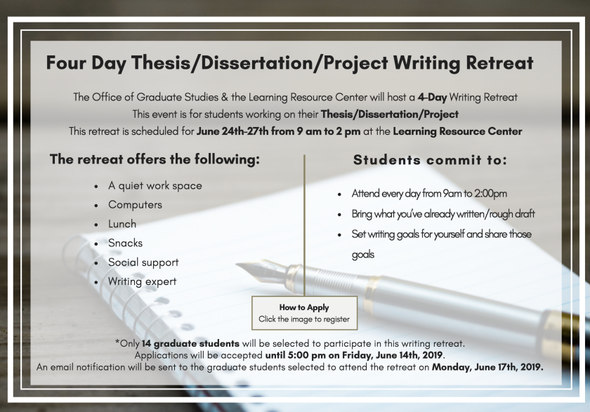 thesis writing retreat